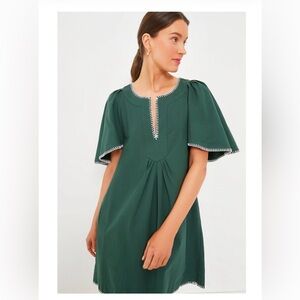 Tuckernuck Green Stitch Finley Flutter Sleeve Dress